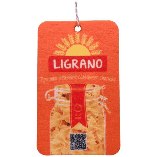 картонный ароматизатор Ligrano прямоугольной формы с логотипом